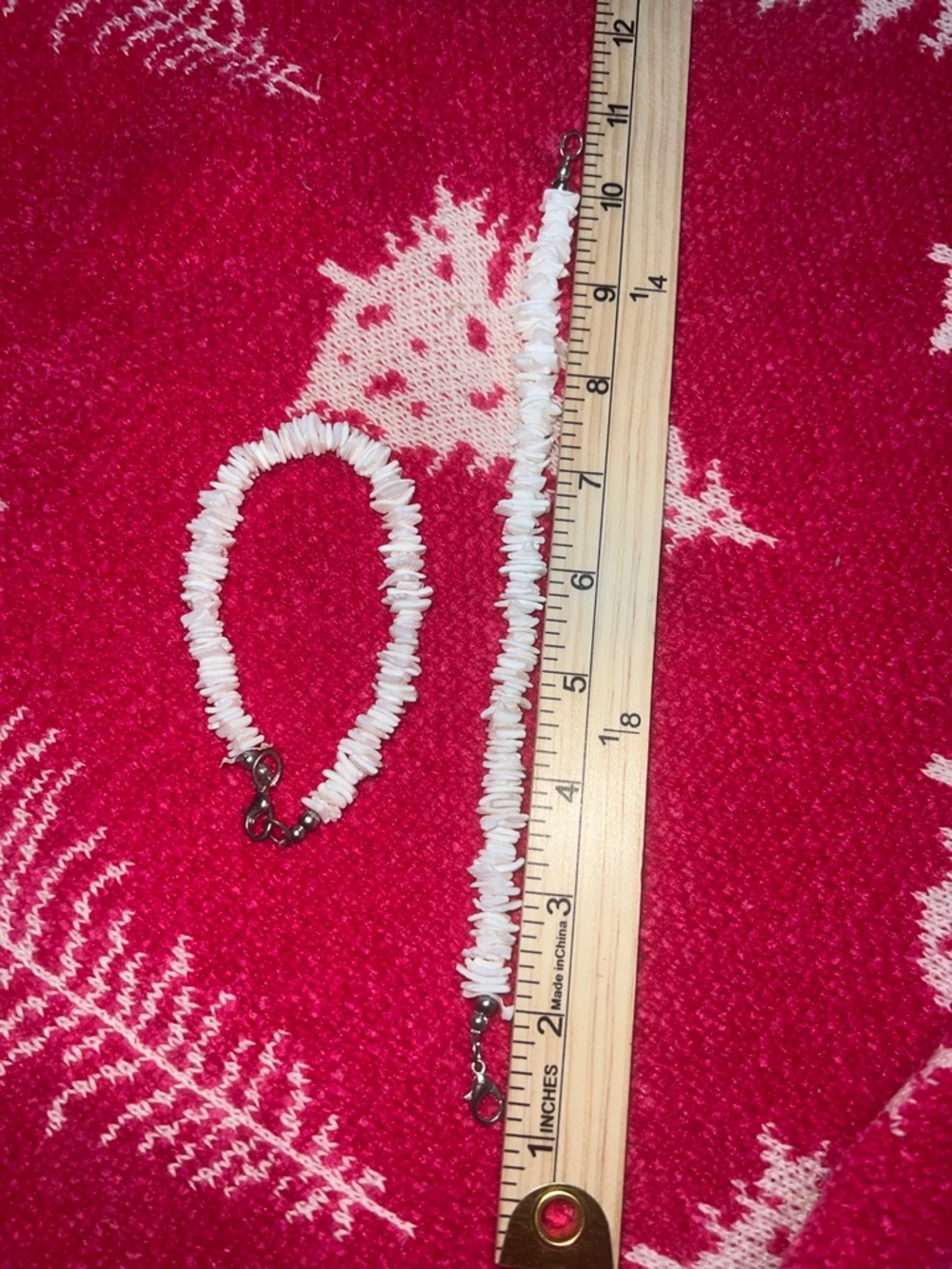 NWOT White Puka Shell Chip Bracelets/Anklets 10”- surfer style